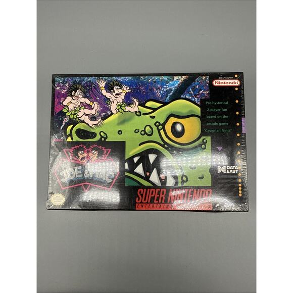 Joe and Mac Super Nintendo SNES Factory Sealed New Data East Authentic - Picture 1 of 16